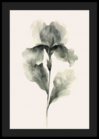 Poster with a watercolor painting of a flower in beautiful shades of green-4