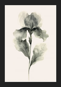 Poster with a watercolor painting of a flower in beautiful shades of green-5