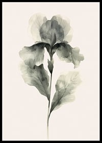 Poster with a watercolor painting of a flower in beautiful shades of green-6