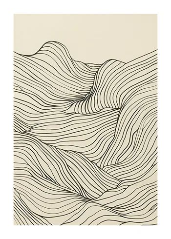 Poster Line Art Waves