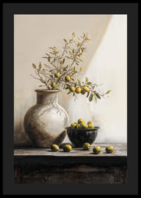 Poster met een aquarel van een olijftak in een pot-4