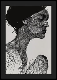 Poster with a watercolor painting with an abstract motif of a woman-4