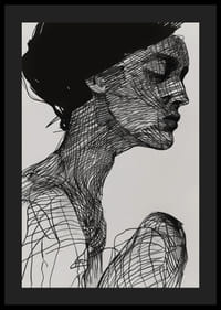 Plakat med et akvarellmaleri med et abstrakt motiv av en kvinne-4