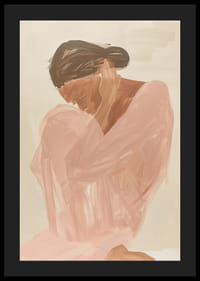 Plakat z akwarelą przedstawiającą kobietę w różowej sukience-4