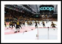 Skellefteås målvakt Linus Söderström jublar med lagkamraterna efter final fem i SHL-0