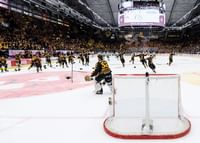 Skellefteås målvakt Linus Söderström jublar med lagkamraterna efter final fem i SHL-3