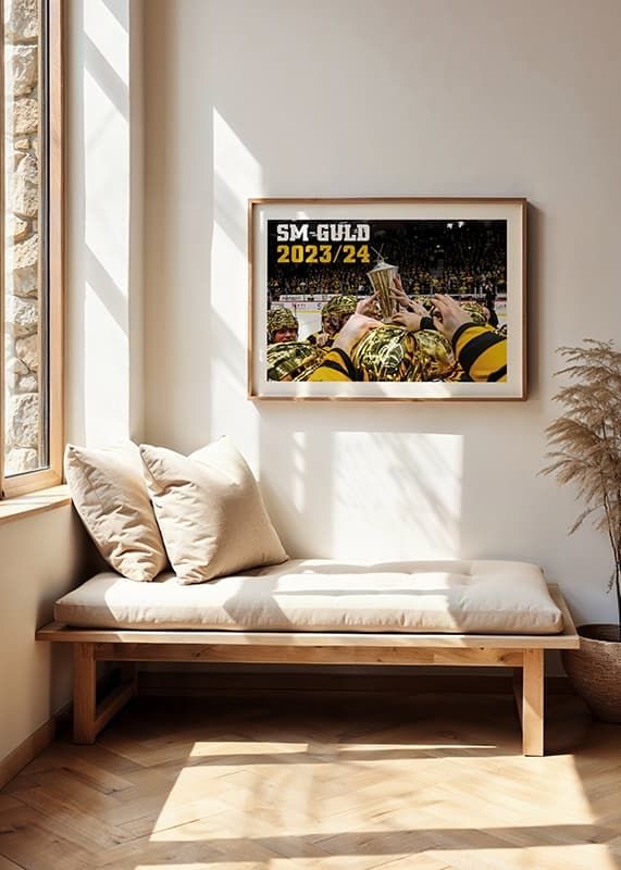 Poster Spelare Med Pokalen SM-GULD Skellefteå AIK crossfade