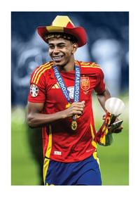 Lamine Yamal en kit de victoire après la victoire contre l'Angleterre à l'UEFA Euro 2024-1