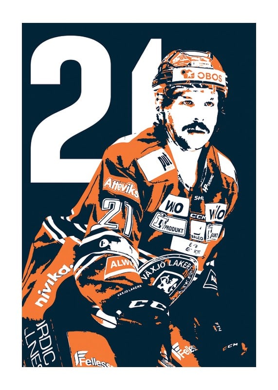 Poster Brian Cooper Sketch Växjö Lakers