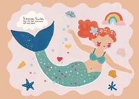 Poster with a watercolor painting of a smiling mermaid-7