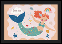 Poster with a watercolor painting of a smiling mermaid-4