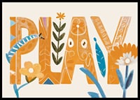 Poster with a watercolor painting of artistically shaped letters with flowers-6