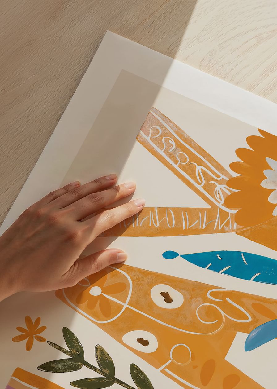 Poster met een aquarelschilderij van artistiek gevormde letters met bloemen-12