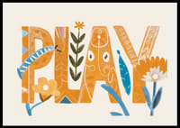 Plakat z akwarelą przedstawiającą artystycznie ukształtowane litery z kwiatami-2