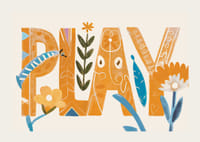 Plakat z akwarelą przedstawiającą artystycznie ukształtowane litery z kwiatami-3