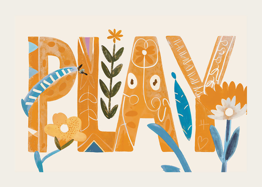 Plakat z akwarelą przedstawiającą artystycznie ukształtowane litery z kwiatami-12