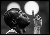 Usain Bolt tijdens de Olympische Spelen in Rio de Janeiro in 2016-2