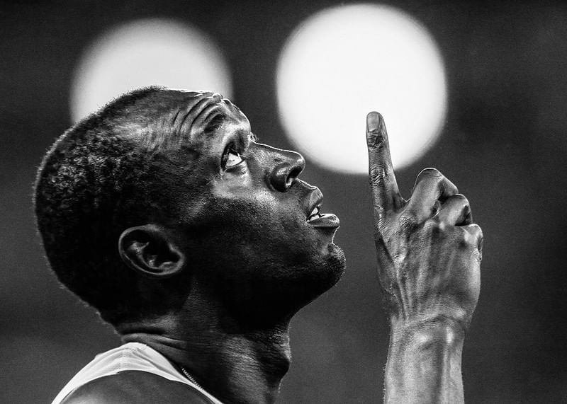 Usain Bolt tijdens de Olympische Spelen in Rio de Janeiro in 2016-12