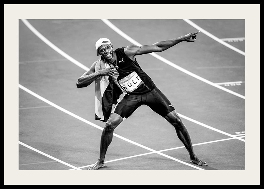 Usain Bolt Gold 100 meters during the Olympics in Rio de Janeiro in 2016-12