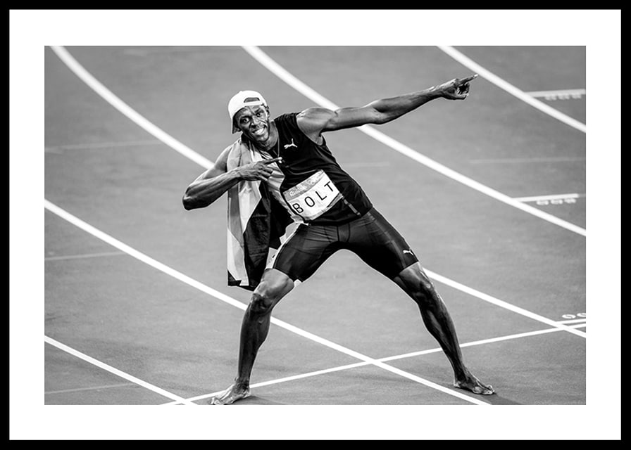 Usain Bolt Gold 100 meters during the Olympics in Rio de Janeiro in 2016-12