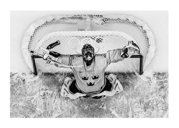 Poster Henrik Lundqvist OS Sotji 2014 B&W No1