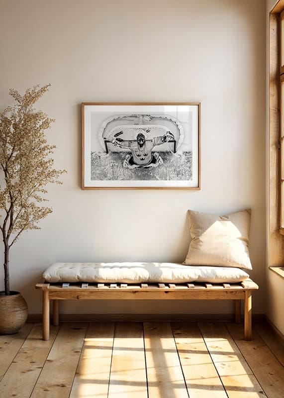 Poster Henrik Lundqvist OS Sotji 2014 B&W No1 crossfade