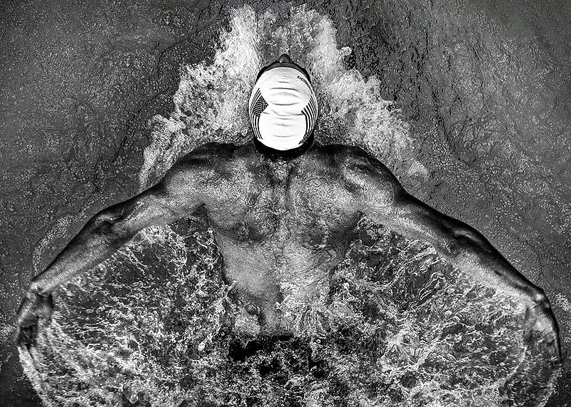 Michael Phelps počas Majstrovstiev sveta v plávaní v Ríme v Taliansku v roku 2009-12