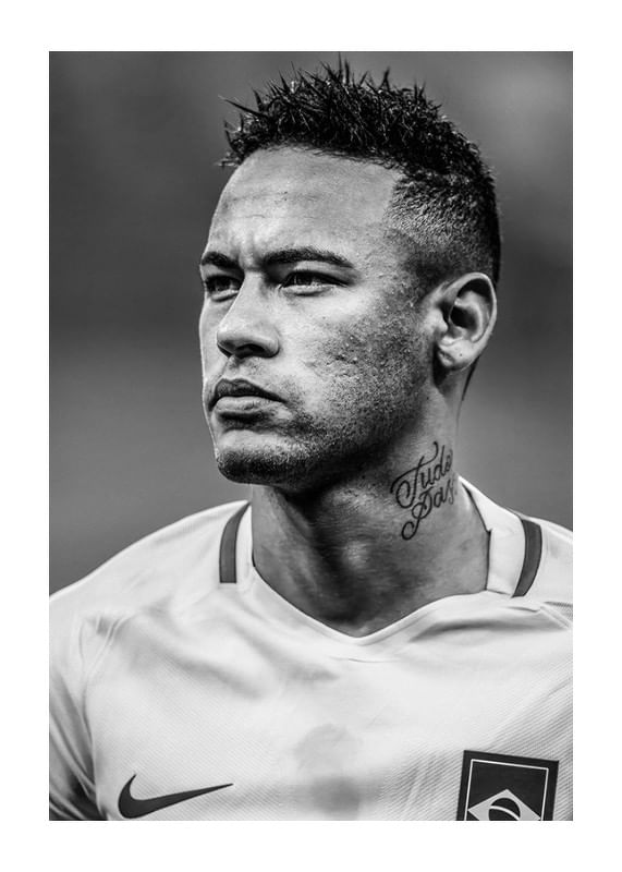 Plagát Neymar Jr Brazil 2016 B&W