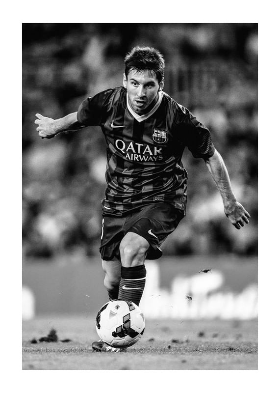 Plagát Lionel Messi FC Barcelona 2013 B&W No2