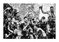 Franska fotbollslaget firar segern i fotbolls-VM i Moskva år 2018-1