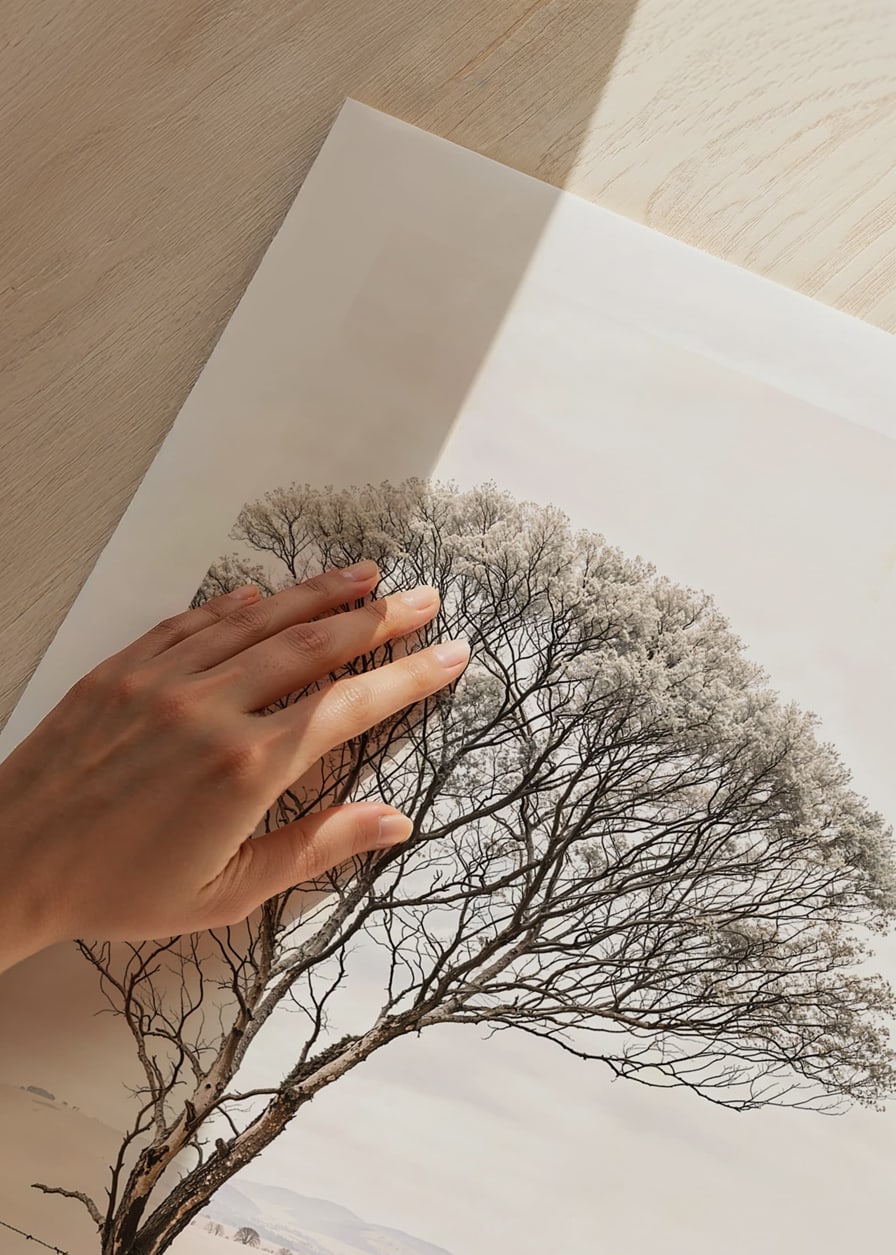 Poster from the nature category with a photograph showing a lone tree in an open landscape-12