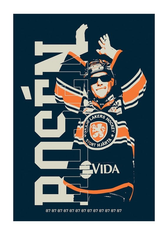 Poster Robert Rosén Sketch Växjö Lakers