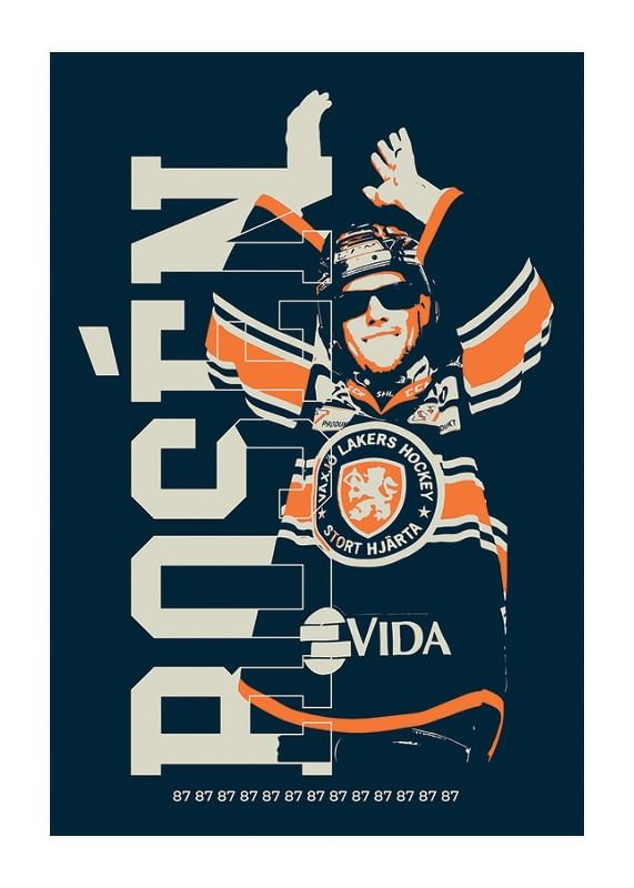 Poster Robert Rosén Sketch Växjö Lakers
