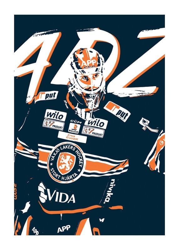 Poster Adam Åhman Sketch Växjö Lakers
