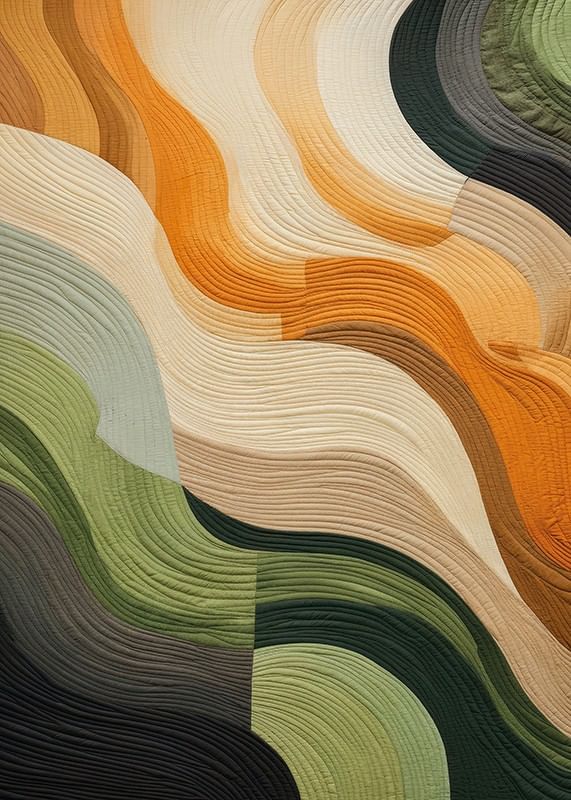 Poster cu material textil abstract în frumoase culori pământii-12