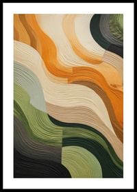 Poster cu material textil abstract în frumoase culori pământii-0