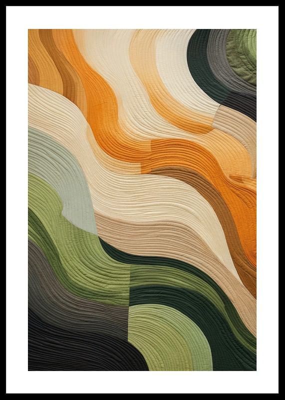 Poster cu material textil abstract în frumoase culori pământii-12