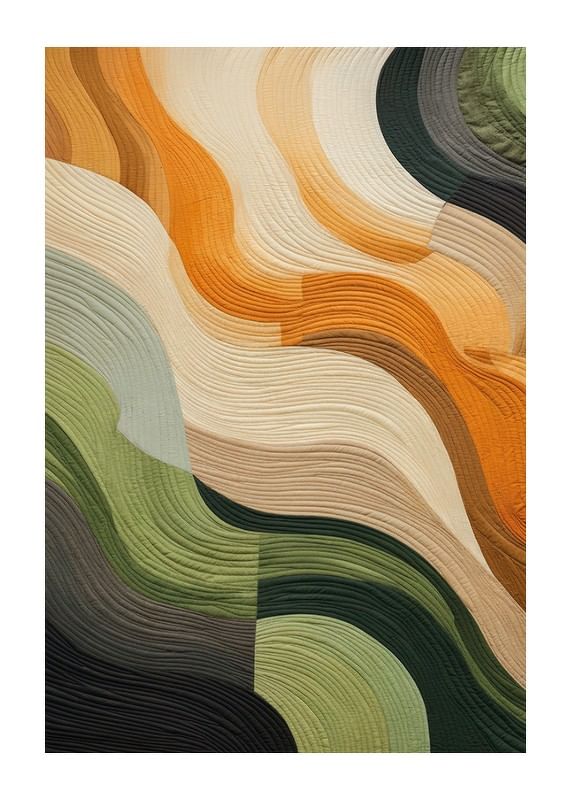 Poster cu material textil abstract în frumoase culori pământii-12