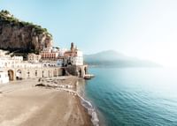 Poster cu o fotografie a unui sat italian de pe Coasta Amalfi-3