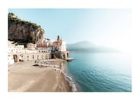 Poster cu o fotografie a unui sat italian de pe Coasta Amalfi-1