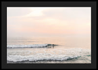 Poster with a photograph of a lone surfer at sea among the waves-4