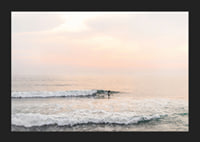 Poster with a photograph of a lone surfer at sea among the waves-5