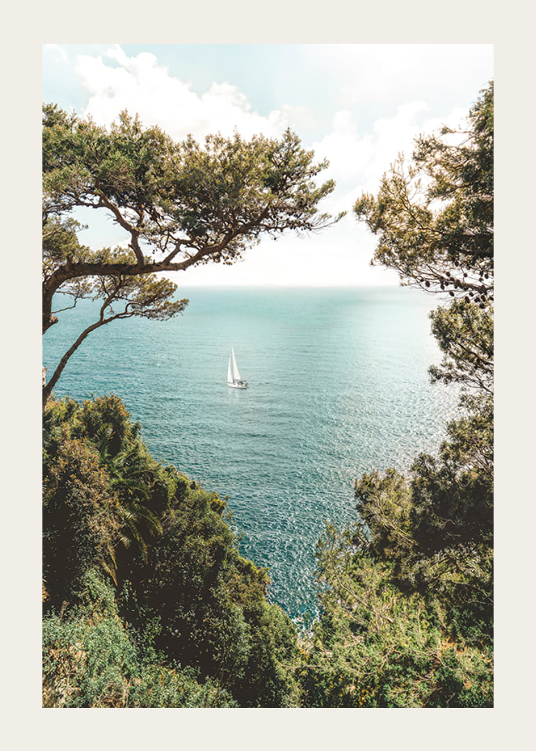 Affiche avec une photographie d'une belle vue sur la mer Méditerranée-12