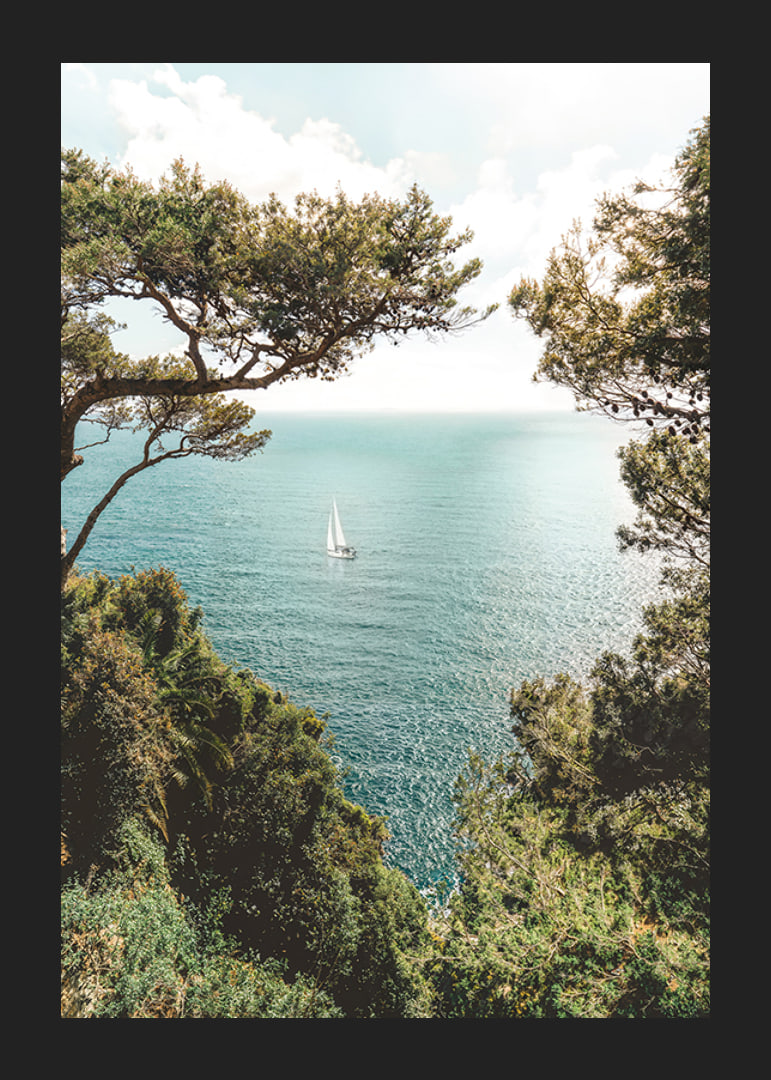 Affiche avec une photographie d'une belle vue sur la mer Méditerranée-12