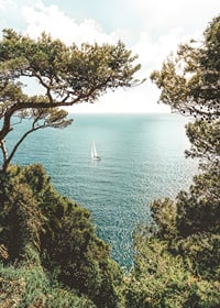 Affiche avec une photographie d'une belle vue sur la mer Méditerranée-7