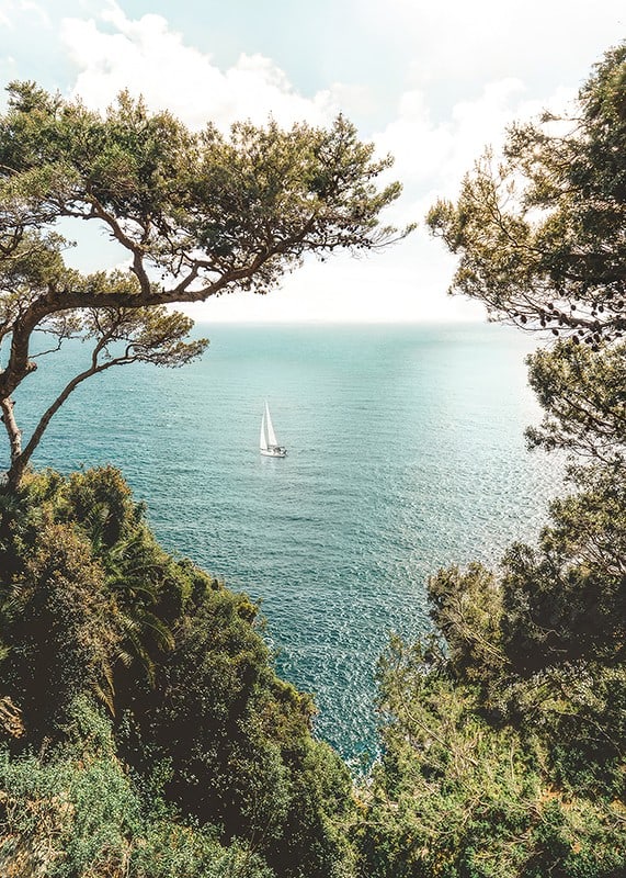 Affiche avec une photographie d'une belle vue sur la mer Méditerranée-12