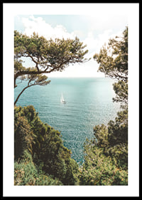 Affiche avec une photographie d'une belle vue sur la mer Méditerranée-0