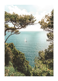 Affiche avec une photographie d'une belle vue sur la mer Méditerranée-1
