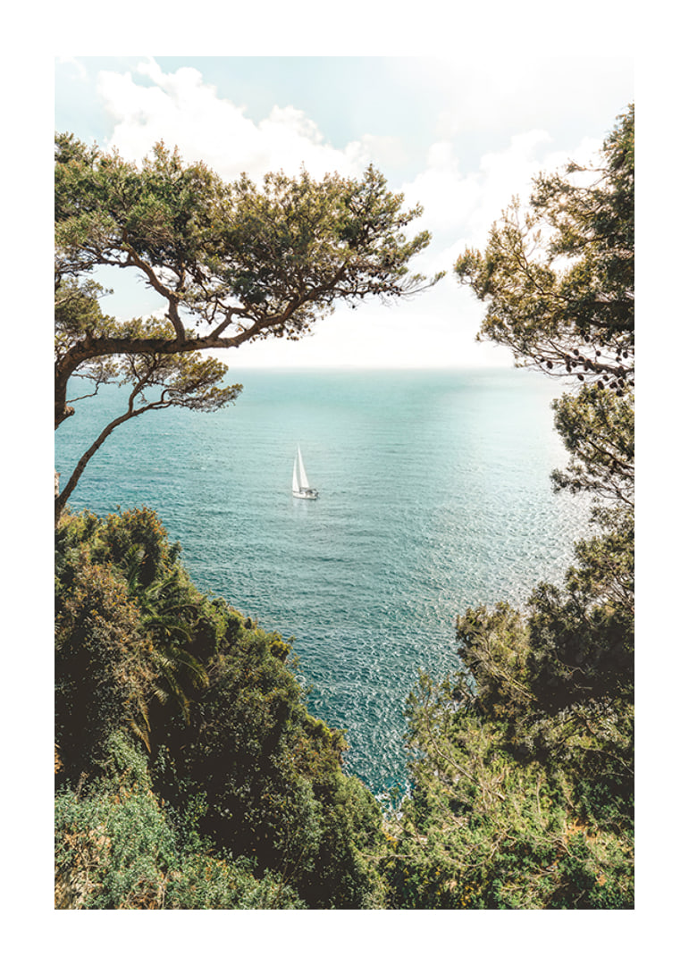 Affiche avec une photographie d'une belle vue sur la mer Méditerranée-12