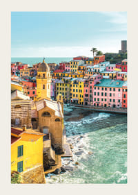 Poster with a colorful photograph of Vernazza on the coast-3